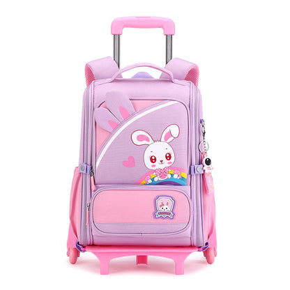 Rabbit Children's Backpack Cartoon Dinosaur All-in-one Burden-Reducing Lightweight School Bag for Primary School Students in Grades One to Six 