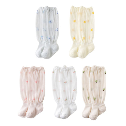 ផលិតផលថ្មី 2023 Thin Mesh Ice Silk Infant Anti-mosquito Air Conditioning Socks loose, breathable and not stuffy long-tube-length Cotton Cotton 