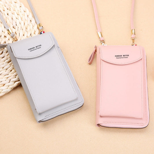 2022 New Mobile Phone Bag Korean Style Fashion Large Capacity Double Layer Wallet Multifunctional Ladies Crossbody Bag 