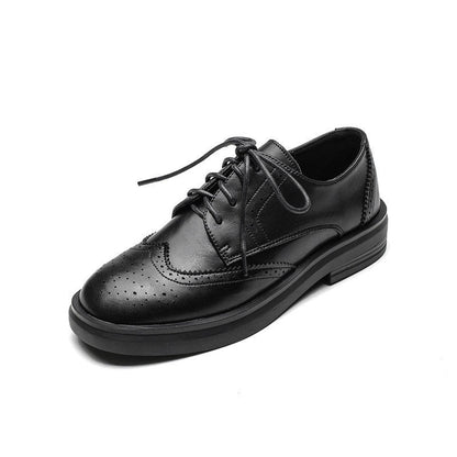 Daling Xin Yuda~small leather shoes for women British style 2023 spring and autumn new lace-up jk women's shoes thick sole black single shoes 