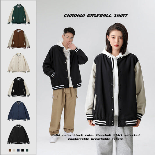 Spring and Autumn Trendy Brand Spliced ​​Cardigan Baseball Uniforms Loose Couple Jackets Casual Versatile Men's Jackets Outer Tops 