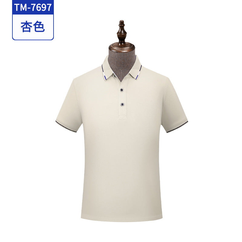 Ice silk cotton short-sleeved POLO shirt work clothes printed with logo summer short-sleeved work clothes T-shirt custom group clothing embroidery 