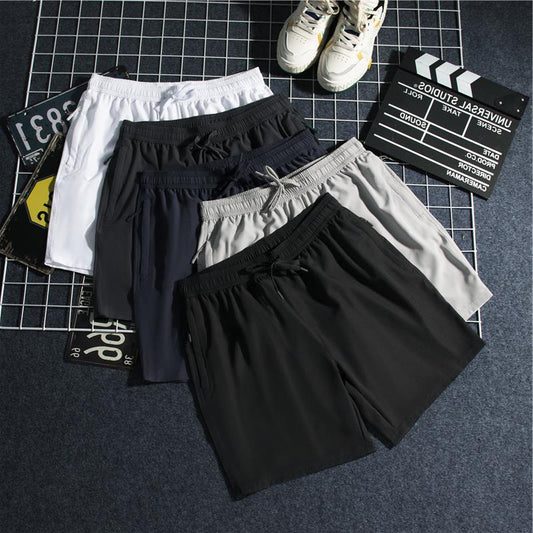 Cross-border sports shorts for men 2023 new ice silk quick-drying five-point beach pants loose large size casual pants for men 