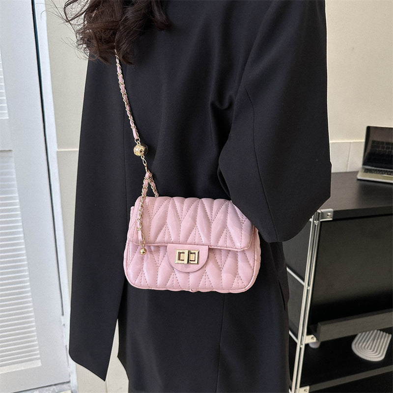 Personalized ins crossbody bag for women 2024 new fashion spring and summer fashion rhombus chain bag foreign style single shoulder small square bag 