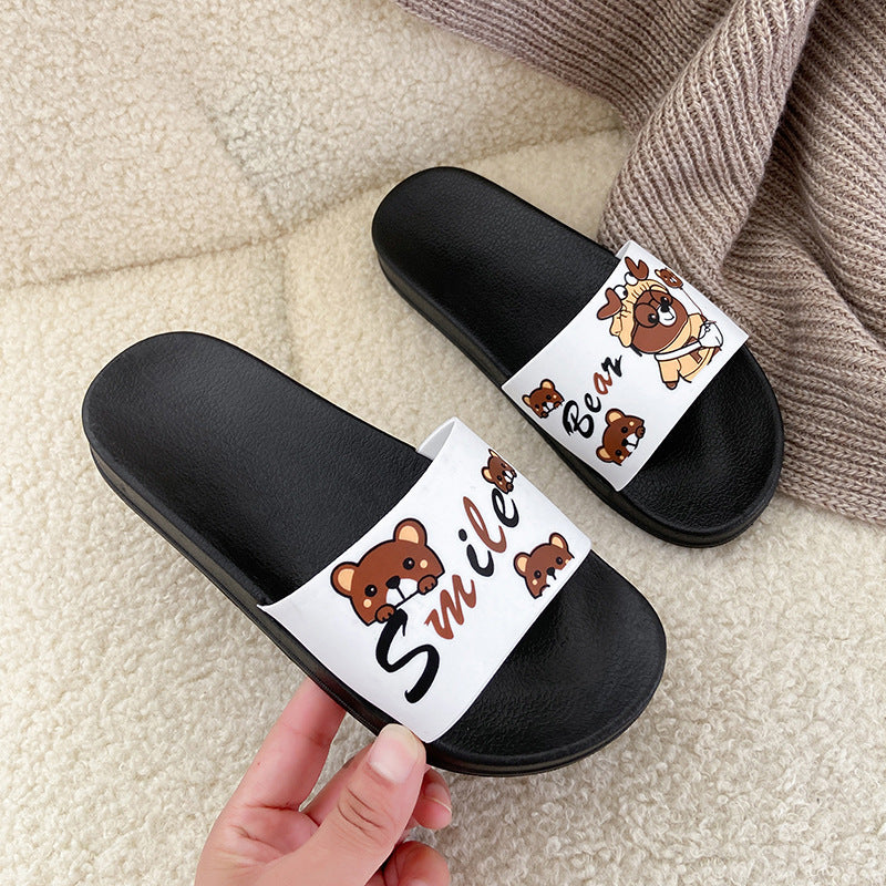 Spring and summer new style slippers for women Korean version student cartoon leisure indoor home non-slip sandals thick-soled outer wear women's shoes