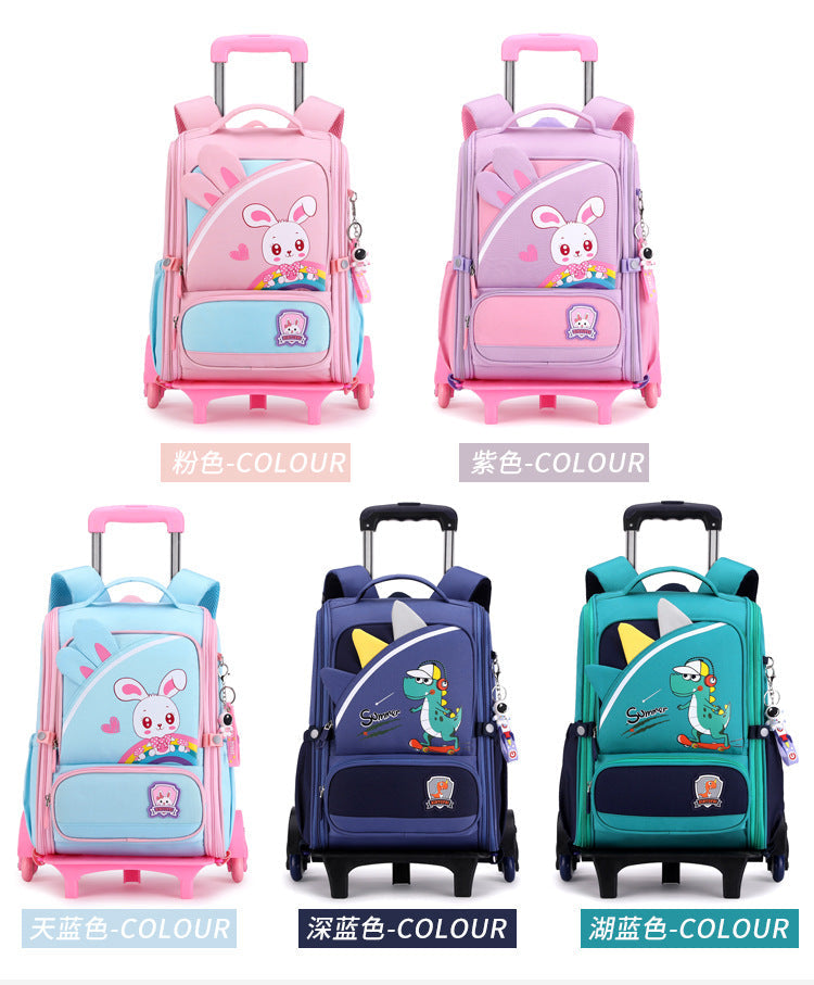 Rabbit Children's Backpack Cartoon Dinosaur All-in-one Burden-Reducing Lightweight School Bag for Primary School Students in Grades One to Six 