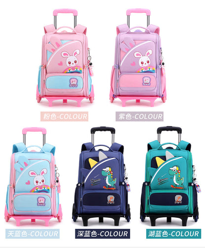 Rabbit Children's Backpack Cartoon Dinosaur All-in-one Burden-Reducing Lightweight School Bag for Primary School Students in Grades One to Six 