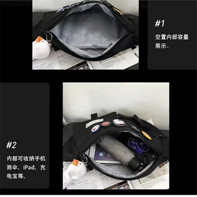 Trendy brand crossbody bag for men, casual Japanese new style small backpack, chest bag, girls trendy shoulder bag, student sports waist bag