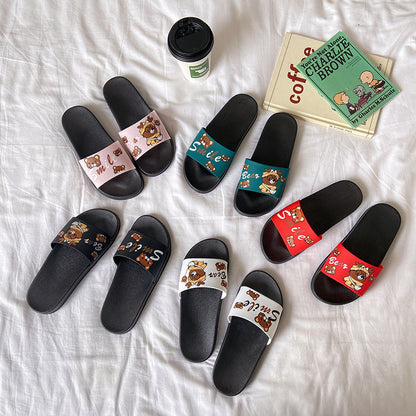 Spring and summer new style slippers for women Korean version student cartoon leisure indoor home non-slip sandals thick-soled outer wear women's shoes