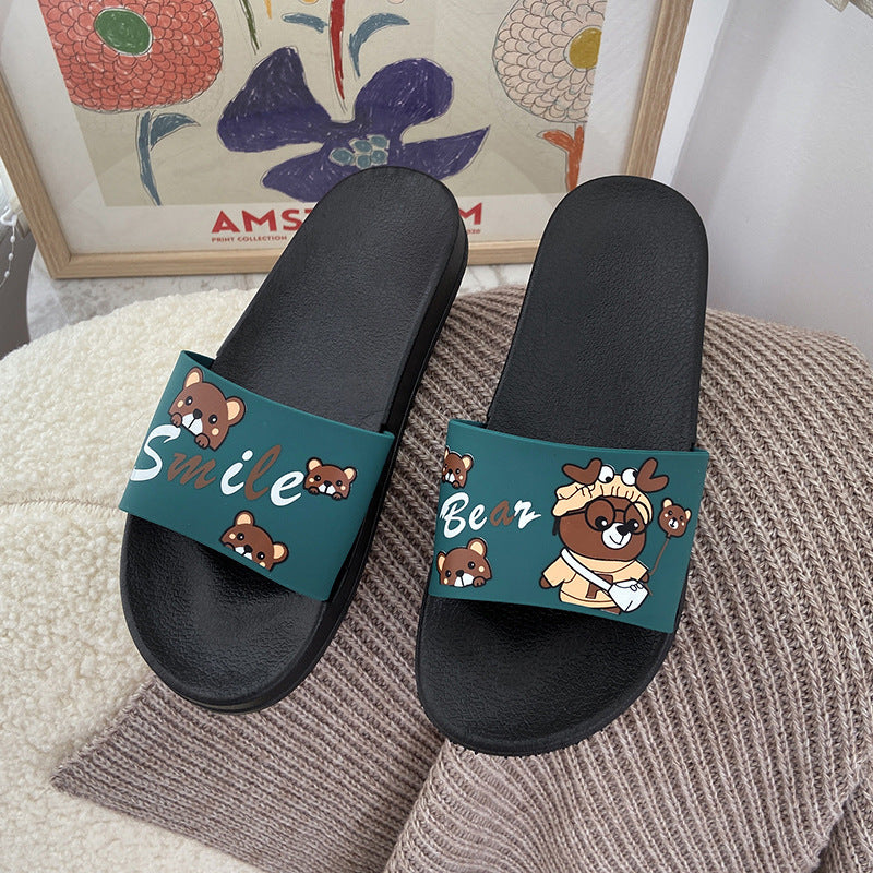 Spring and summer new style slippers for women Korean version student cartoon leisure indoor home non-slip sandals thick-soled outer wear women's shoes