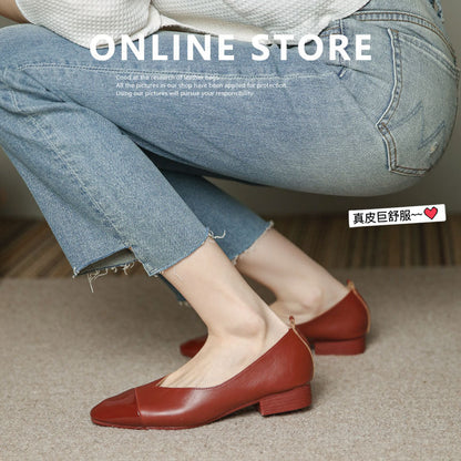 Casual Hot Style Shoes Fashion Women's Shoes 2023 Spliced ​​Shallow Mouth Low Heels Granny Shoes Lazy Shoes One Piece Wholesale 