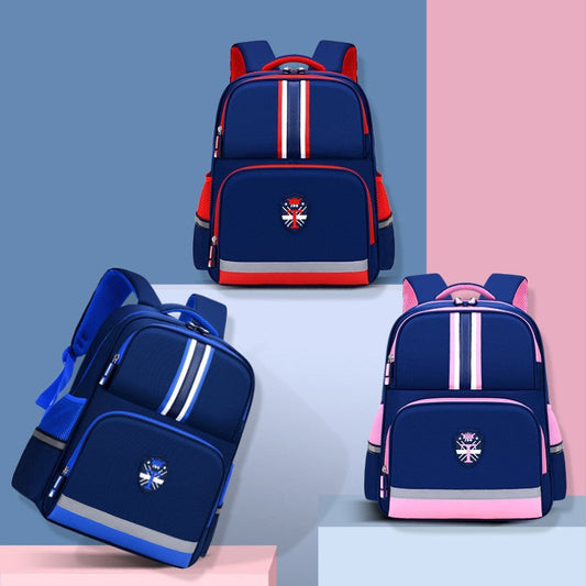 British style schoolbags for primary school students boys and girls large capacity burden-reducing spine protection 6-12 years old children's backpack with LOGO 