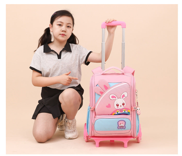 Rabbit Children's Backpack Cartoon Dinosaur All-in-one Burden-Reducing Lightweight School Bag for Primary School Students in Grades One to Six 