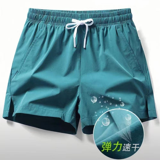 Sports shorts men's summer thin ice silk casual stretch pants men's fitness training quick-drying pants men's 