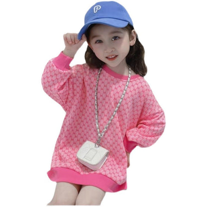 Girls Spring Clothes 2022 New Dresses Fashionable Baby Girls Fashionable Spring and Autumn Children's Sweater Skirts Children's Spring Trendy 