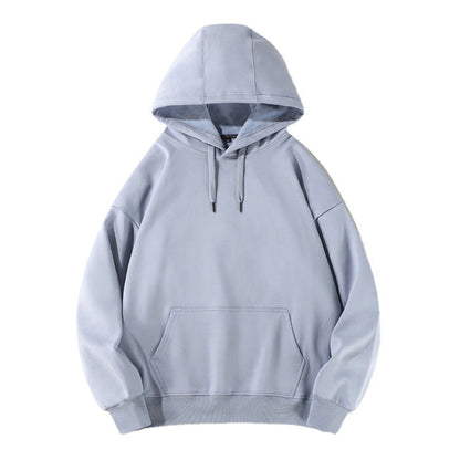 2021 Autumn Drop Shoulder Sweatshirt Hooded Hong Kong Style Solid Color Blank Men's and Women's Pullover Clothes Loose Large Size Trendy Jacket