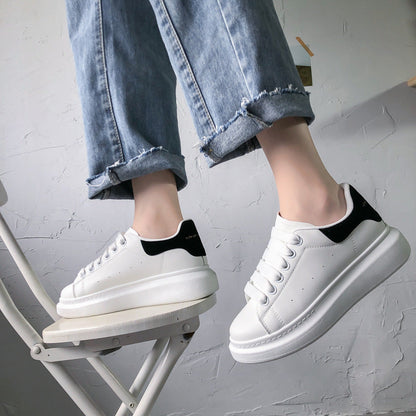 2022 New Spring Casual Versatile Fashion White Shoes for Women Classic Ladies Thick Sole Increased 801 