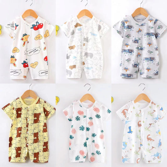 2023 New Baby Onesies Newborn Rompers Short-Sleeved Thin Harness Infant Clothing Baby Clothes 