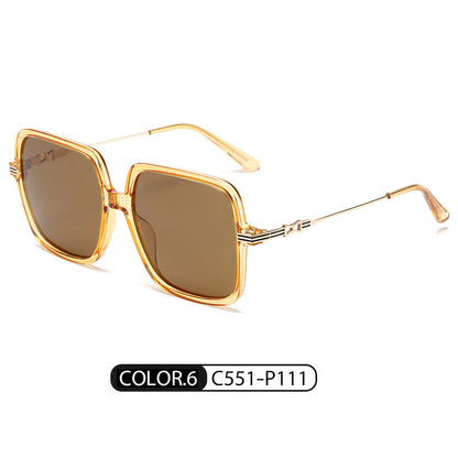 2024 New Sunscreen Sunglasses Women's Polarized Sunglasses TJ701 Ultra Light TR90 Frame Two-Color Bow Plain Mirrors 