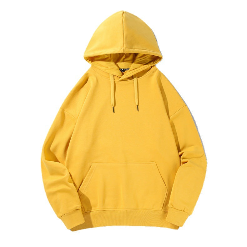 2021 Autumn Drop Shoulder Sweatshirt Hooded Hong Kong Style Solid Color Blank Men's and Women's Pullover Clothes Loose Large Size Trendy Jacket