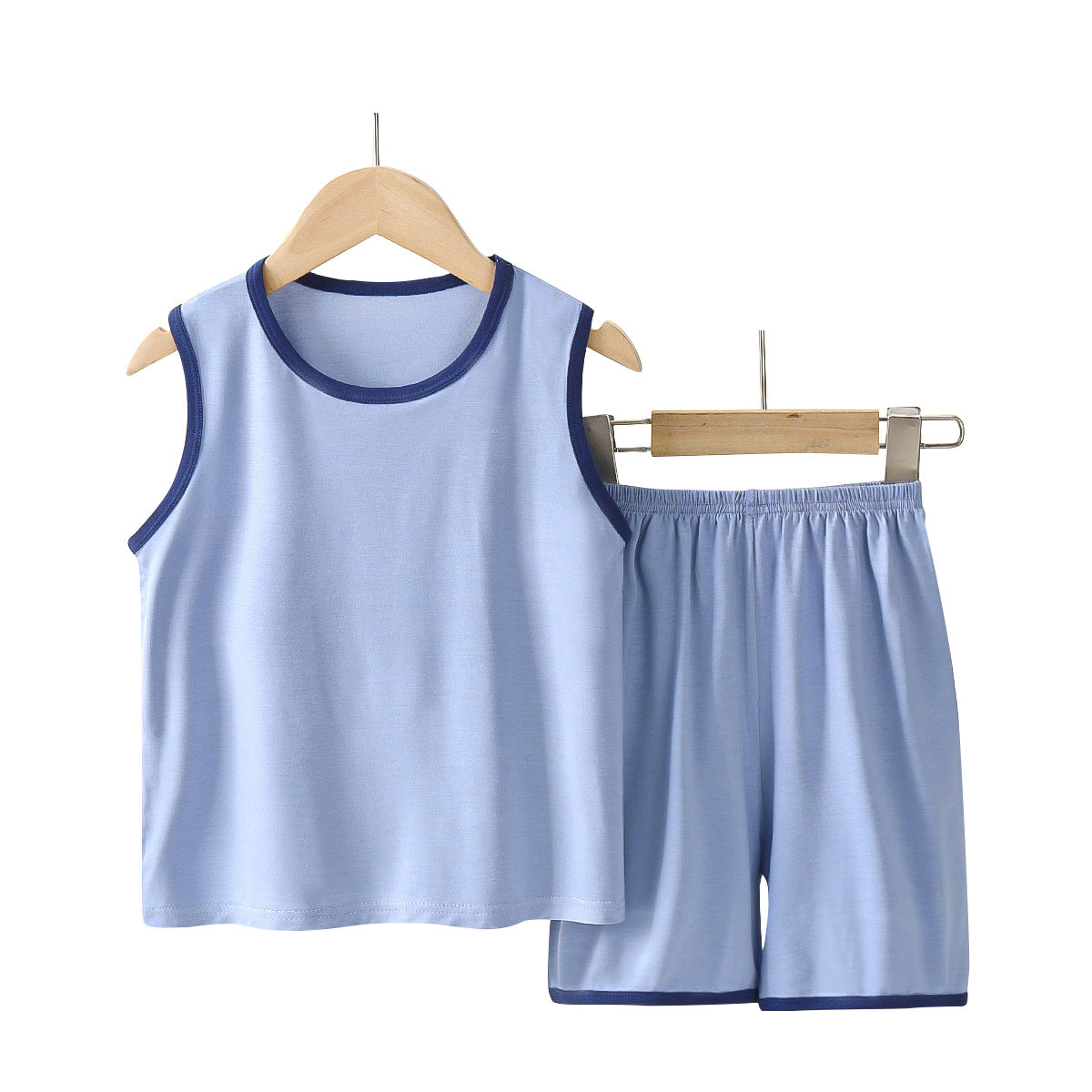 Children's vest suit thin modal home boy's sleeveless air-conditioning suit baby ice silk pajamas summer boy 