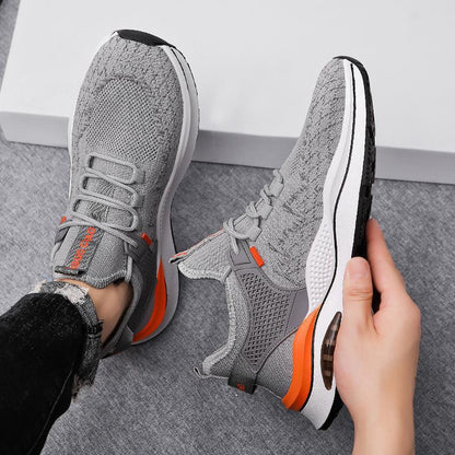 2023 new shoes for men, fashionable, versatile, solid color, fly woven, breathable, soft sole, trendy cross-border sports shoes for men, summer 