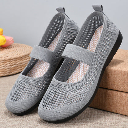 Shoes for women  one-piece drop-shipping flat-soled flat-heeled casual breathable women's hollow fly-knit women's shoes 