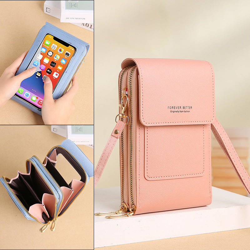 ENDAYCON touch screen mobile phone bag women's small cross-body cute small bag for mobile phone fashion key vertical style 