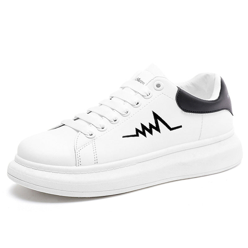 New white shoes for men in spring new versatile casual sneakers thick soles to increase student trend 8901 