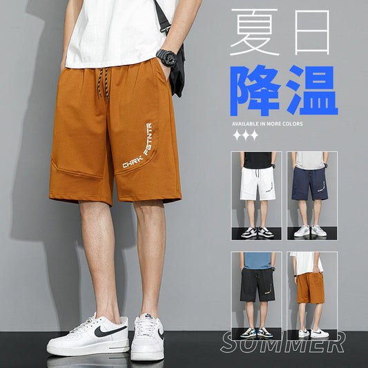 Shorts men's new summer style cool loose sports pants trendy brand printed large size medium pants casual versatile men's pants 