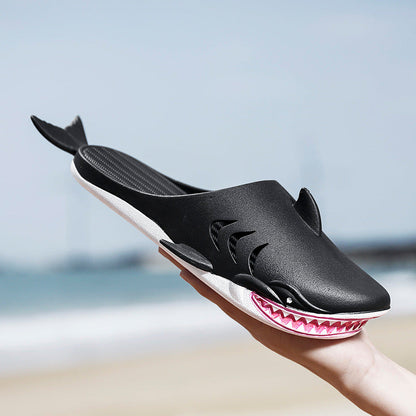 2022 New Cute Cartoon Slippers Men's Summer Dormitory Outdoor Wear Non-Slip Home Beach Straight Slippers 