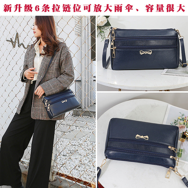 Women's bags 2024 new large-capacity crossbody shoulder bag six-layer large-capacity trendy middle-aged mother's stall bag 