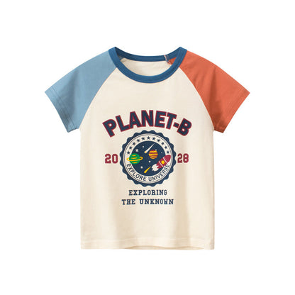 2024 Summer Children's Clothing New Korean Style Children's Short-Sleeved T-Shirt Male Baby Clothes 27kids Manufacturer Dropshipping 