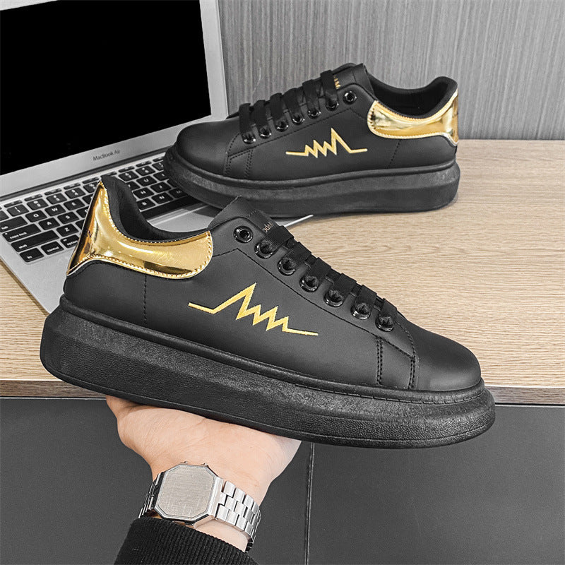 New white shoes for men in spring new versatile casual sneakers thick soles to increase student trend 8901 