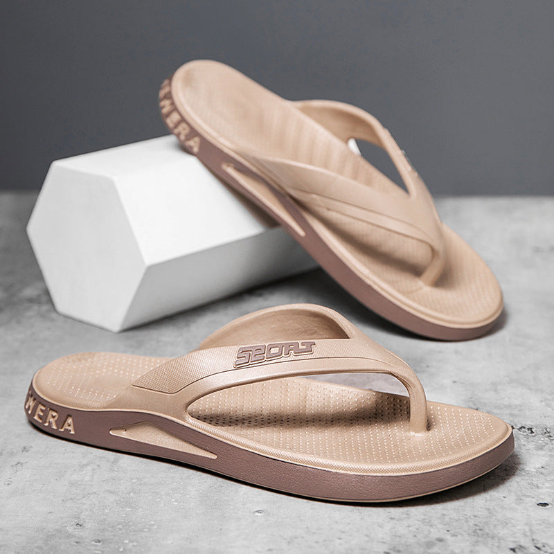 Flip-flops ស្បែកជើងសាមញ្ញថ្មីសម្រាប់បុរស, មិនរអិល, ស្បែកជើងធម្មតាពាក់ចេញក្រៅ, ស្បែកជើងបុរសម៉ូដឆ្នេរ លក់ដុំ 