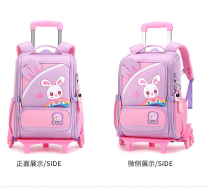 Rabbit Children's Backpack Cartoon Dinosaur All-in-one Burden-Reducing Lightweight School Bag for Primary School Students in Grades One to Six 