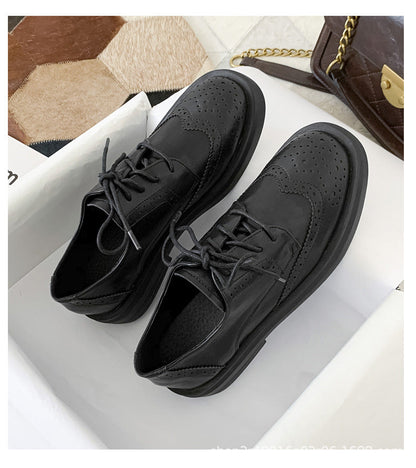 Daling Xin Yuda~small leather shoes for women British style 2023 spring and autumn new lace-up jk women's shoes thick sole black single shoes 