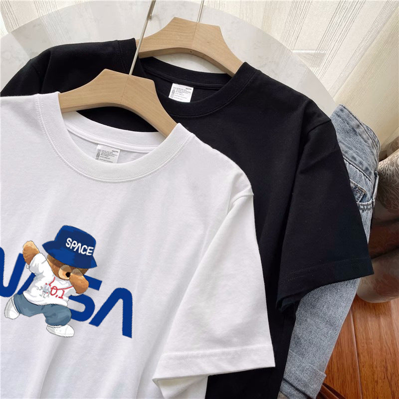 Official website S joint new product 2023 pure cotton short-sleeved t-shirt for men and women 230g trendy tops couple T-shirt 