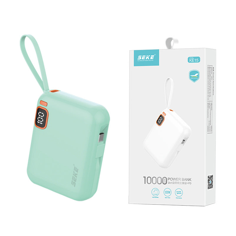 Xiko KE15 large capacity 10000mAh bidirectional output PD power bank fast charging mobile power supply comes with cable