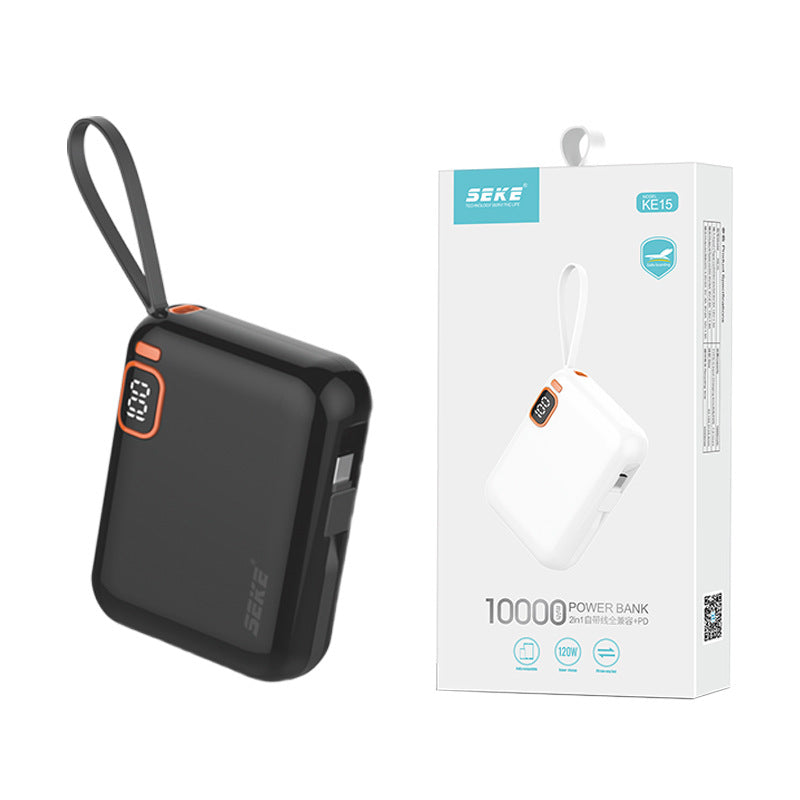 Xiko KE15 large capacity 10000mAh bidirectional output PD power bank fast charging mobile power supply comes with cable