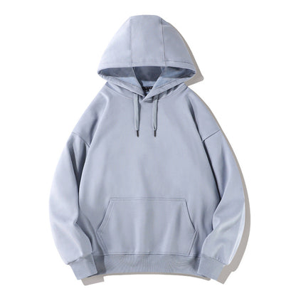 2021 Autumn Drop Shoulder Sweatshirt Hooded Hong Kong Style Solid Color Blank Men's and Women's Pullover Clothes Loose Large Size Trendy Jacket