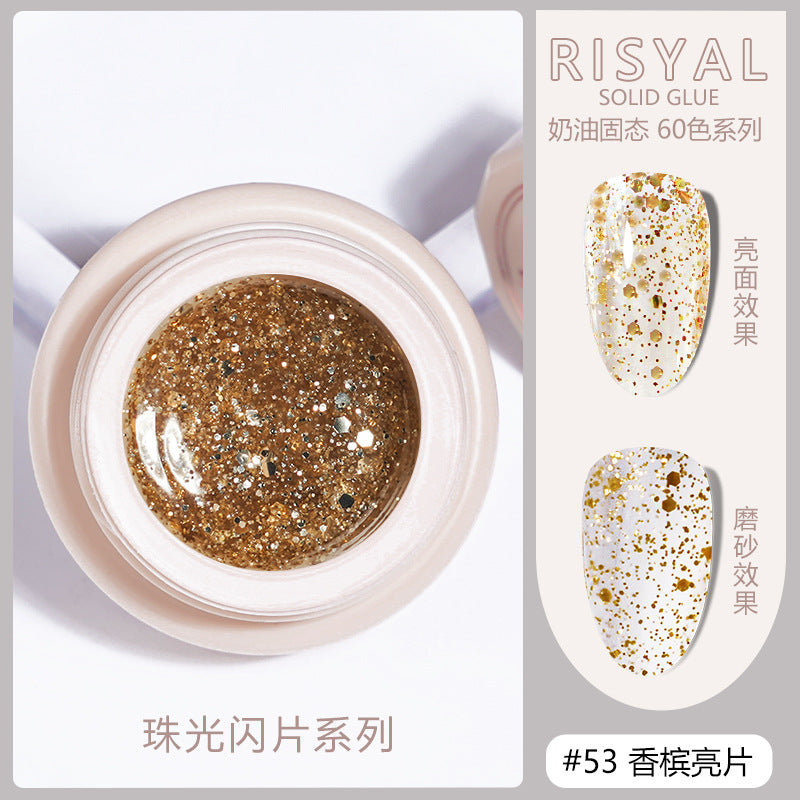 Ice-transparent solid nail polish cat's eye color smooth cream painted glue manicure shop Japanese canned glue wholesale 