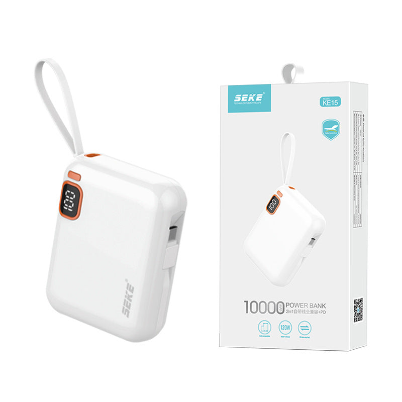 Xiko KE15 large capacity 10000mAh bidirectional output PD power bank fast charging mobile power supply comes with cable