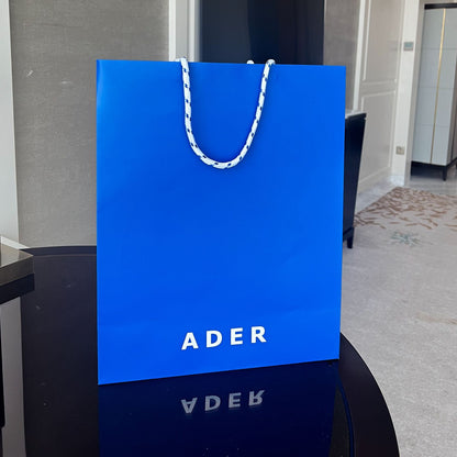 ADER Large Blue Printed Portable Gift Paper Bag (Single shot will not be distributed) 