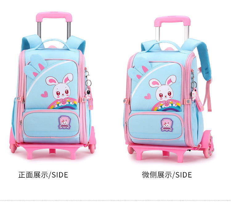 Rabbit Children's Backpack Cartoon Dinosaur All-in-one Burden-Reducing Lightweight School Bag for Primary School Students in Grades One to Six 