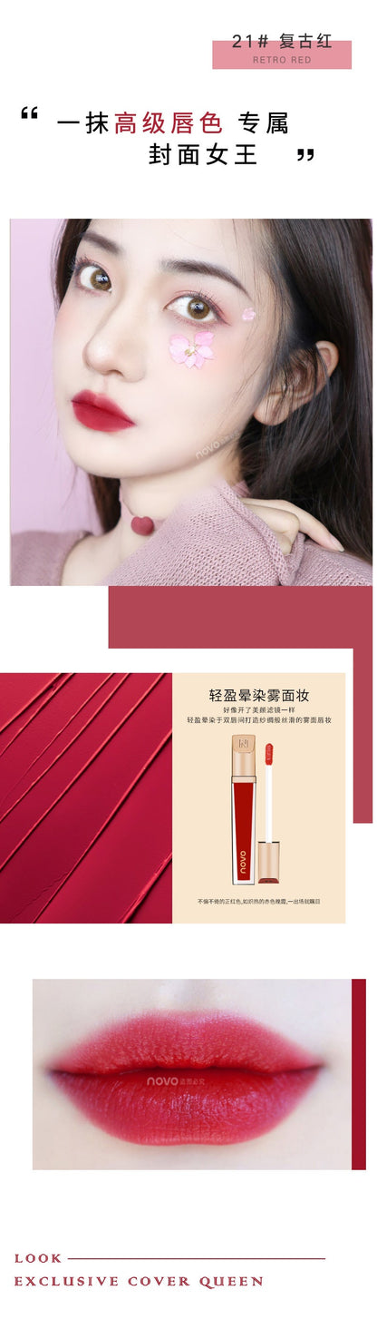 NOVO5322 lip glaze matte soft mist មិនងាយលុបក្រែមលាបមាត់ 